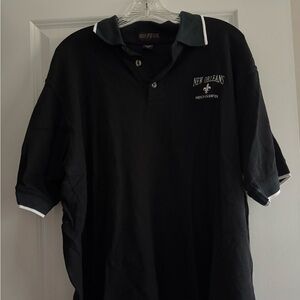 Classic Black Men’s Polo with New Orleans French Quarter Embroidery Size XL